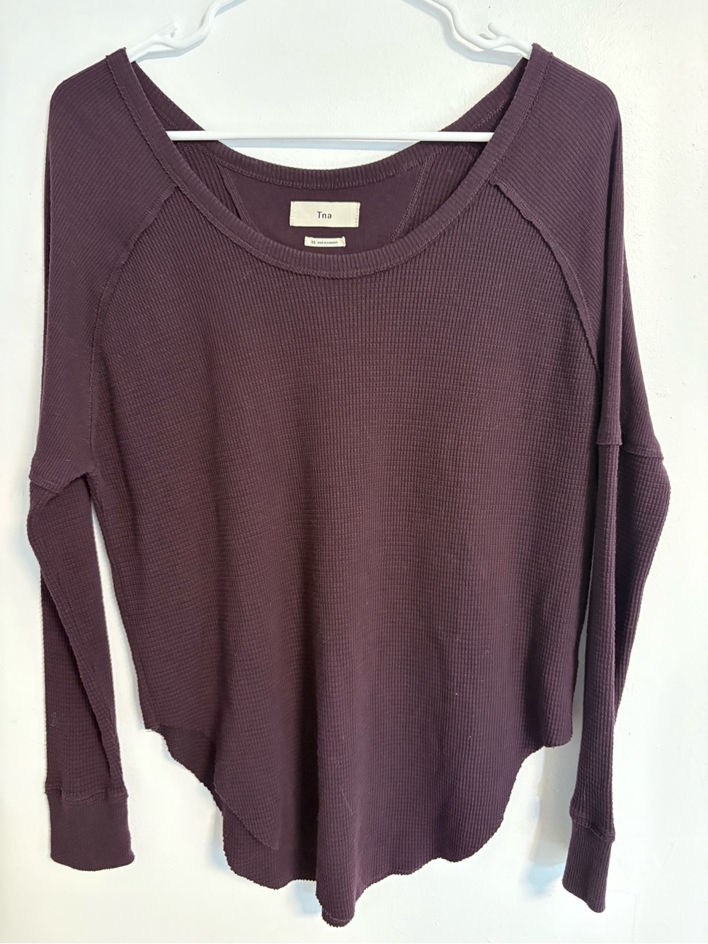 TNA Ribbed Long Sleeve Top in Plum